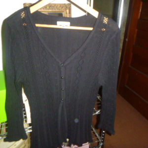 Croft & Barrow black pointelle cardigan